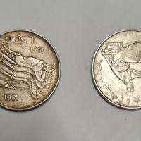 2 monete 500 lire d'argento 
