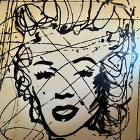 Dipinto Marilyn Monroe su tela.