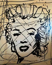Dipinto Marilyn Monroe su tela.