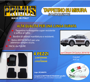 Tappetini Cotroen C4 Cactus 2014/2018  2 Attacchi