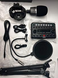 Kit poscast Nuovo Mixer Microfono e cavi