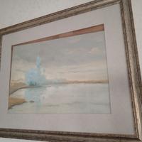 dipinto con cornice in legno 