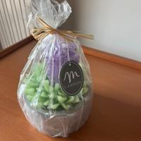 Candela lavanda con base in cemento Candles