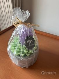 Candela lavanda con base in cemento Candles