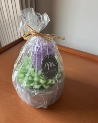 Candela lavanda con base in cemento Candles