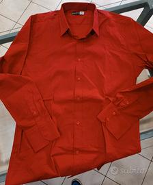 Camicia uomo rossa Outfit taglia XL 