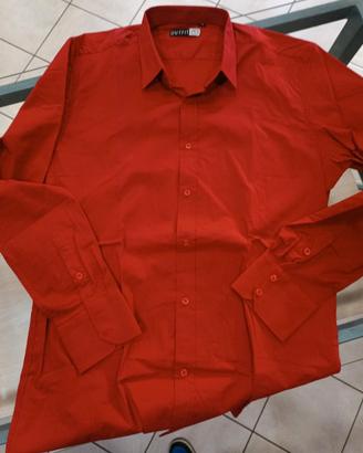 Camicia uomo rossa Outfit taglia XL 