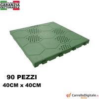 90 Piastrelle pavimento plastica verde drenante