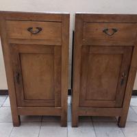 Coppia Comodini Antichi in Legno Massello Rustici