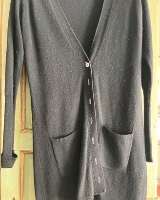 Cardigan pura lana nero