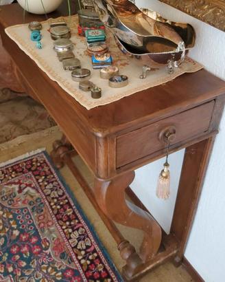 Consolle in legno '800 con gamba a voluta