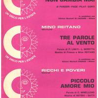 Spartito triplo: O. Colli, M.no Reitano e Ricchi