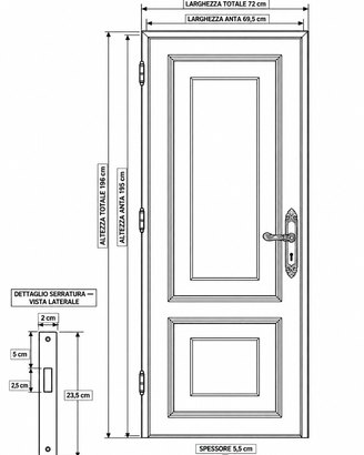 2 Porte interne in legno massello