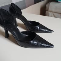 DECOLLETE “MANGO” NERO EFFETTO COCCODRILLO