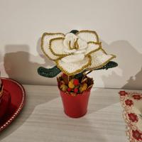 Stella di Natale bianca all'uncinetto 