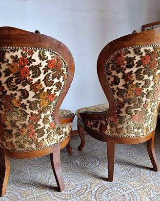 2 Poltroncine in Stile Francese Luigi Filippo