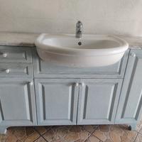 mobile da bagno  colore azzurro patinato 