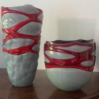 Coppia vasi ceramica artistica contemporanea
