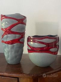 Coppia vasi ceramica artistica contemporanea