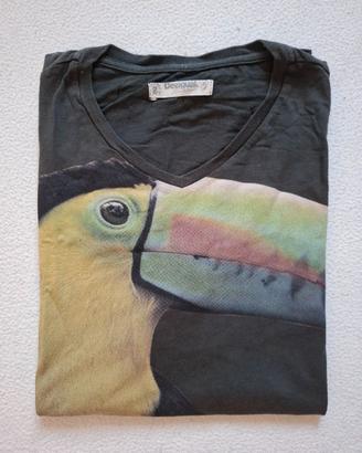 T-shirt Desigual antracite con tucano