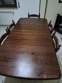 tavolo di legno massiccio + sedie 