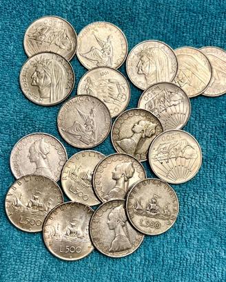 500 LIRE IN ARGENTO  CARAVELLE DANTE CENTENARIO