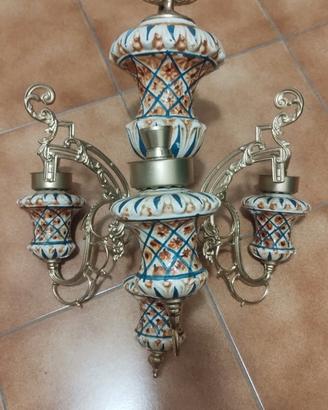 Lampadario classico a 3 luci +lanterne 