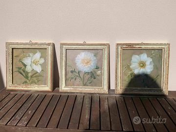 Tris Quadretti Floreali Danhui Nai 25x25 cm – Stam