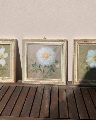 Tris Quadretti Floreali Danhui Nai 25x25 cm – Stam