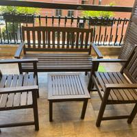 Divano+poltrone in legno