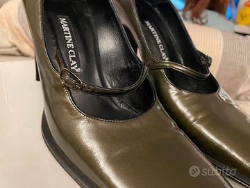 Scarpe tacco verde lucido