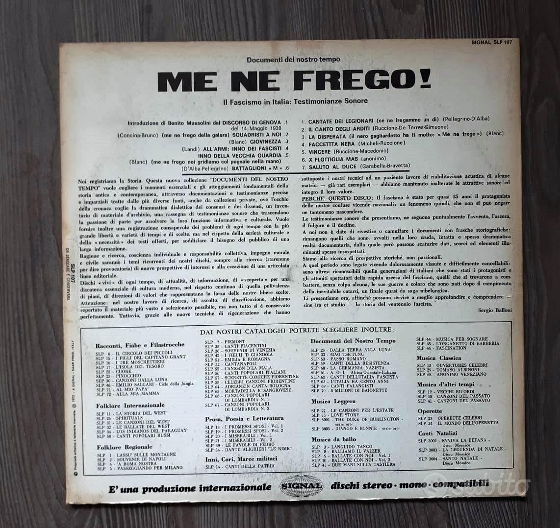 Disco Vinile Me ne frego Anno 1972 Collezionismo In vendita a Lecco