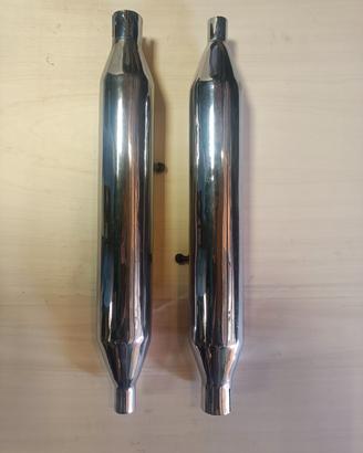 coppia di marmitte Guzzi bicilindriche