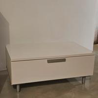 Comodino laccato bianco lucido