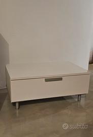 Comodino laccato bianco lucido