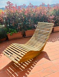 Sdraio/lettino in legno design da esterno