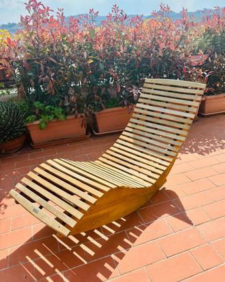 Sdraio/lettino in legno design da esterno
