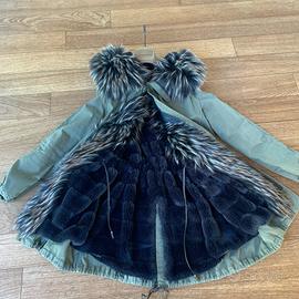 Parka 2 in 1 double-face con eco pelo e kashmir