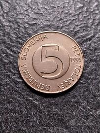 5 Tolarjev 1995 Slovenia moneta