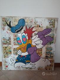 quadro paperino e paperina innamorati fatto a mano