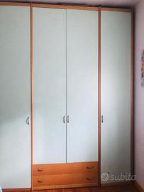 Armadio cameretta 4 ante e 2 cassettoni