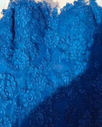 Abito Donna Lungo Cerimonia Pizzo azzurro tg 46