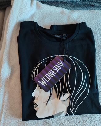 Maglietta-maglia-T shirt-Wednesday-bambina-nero