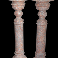 COPPIA DI COLONNE CON VASO IN MARMO RARO h 116