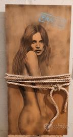 Opera d’arte originale su tavola – Carboncino e co
