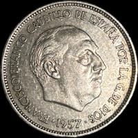 Moneta franco 25 pesetas 1957 star 70
