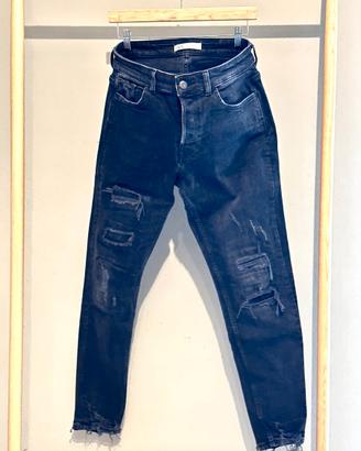 Jeans Zara Man Tg 42 (48 IT) Ripped NERO/GRIGIO