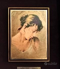 CARLO PARISI, SERIGRAFIA SU LAMINA IN ARGENTO PUNZ