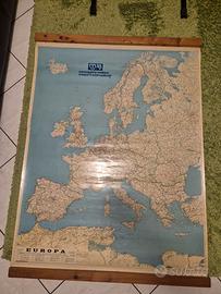 carta geografica scolastica/scenografica d'epoca