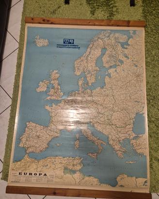 carta geografica scolastica/scenografica d'epoca